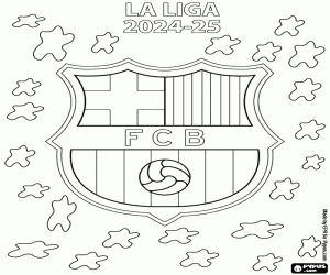 Colorear FC Barcelona, campeón 2024-2025