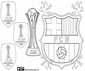 Colorear FC Barcelona, tricampeón mundial