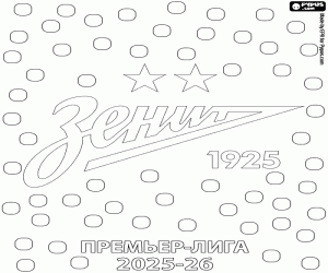 Colorear FC Zenit, campeón 2025-2026
