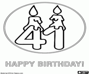 Colorear Felicidades por 41 años de edad
