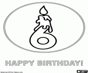 Colorear Felicidades por 6 años de edad