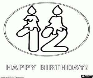 Colorear Felicidades por los doce años