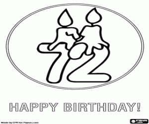 Colorear Por un feliz 72 cumpleaños