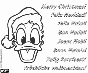 Colorear Feliz Navidad con el Pato Donald