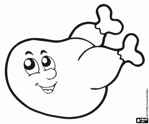 Colorear Un feliz pollo asado