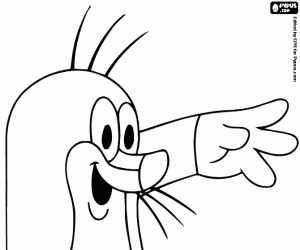 Colorear El feliz saludo del topito Krtek