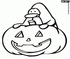 Colorear Fiesta de Halloween Club Penguin