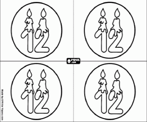 Colorear Fiesta para mi doce cumpleaños