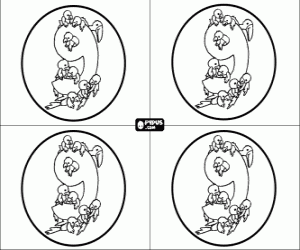 Colorear Fiesta nueve años, invitaciones