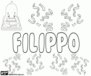 Colorear Filippo, nombre en italiano