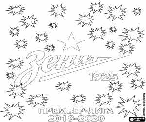 Colorear FK Zenit, campeón 2019-2020