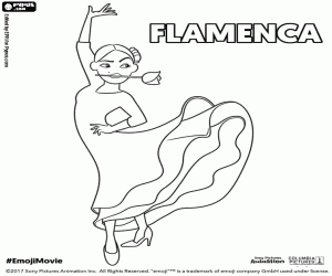 Colorear Flamenca, un personaje de Emoji