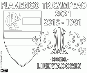 Colorear Flamengo,tricampeón Libertadores