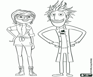 Colorear Flint y Sam, los protagonistas