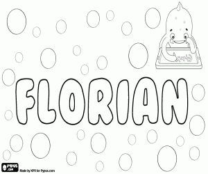 Colorear Florian,nombre en muchos idiomas
