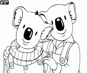 Colorear Frank y Buster, los hermanos koala