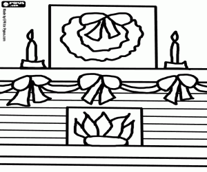 Colorear Fuego con guirnaldas navideñas