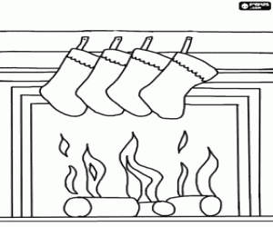 Colorear El fuego en la noche de Navidad