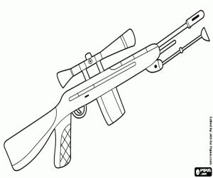 Colorear Un fusil de francotirador