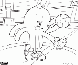 Colorear El futbolista Pypus en el estadio