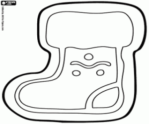 Colorear Galleta de la Bota de Papá Noel