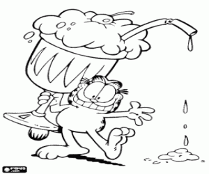 Colorear Garfield con un batido
