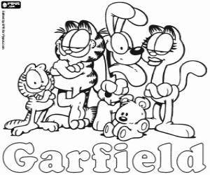 Colorear El gato Garfield y amigos