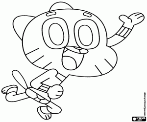 Colorear El gato Gumball
