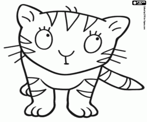Colorear El gato Puss de Pequeña Princesa