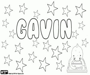 Colorear Gavin, nombre para niño