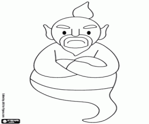 Colorear Genio de la lámpara de Aladino