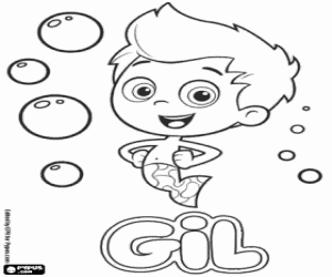 Colorear Gil, personaje de Bubble Guppies