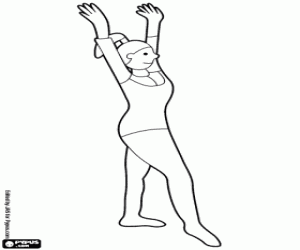 Colorear La gimnasta preparada para empezar