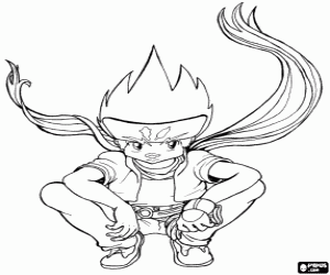 Colorear Gingka, personaje de Beyblade