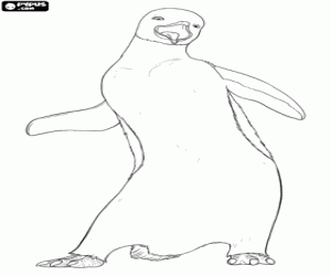 Colorear Gloria,pingüino hembra HappyFeet