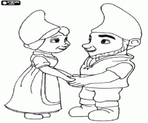 Colorear Gnomeo y Julieta
