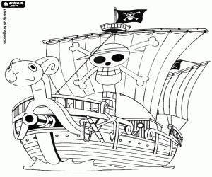Colorear GoingMerry,primer barco de Luffy
