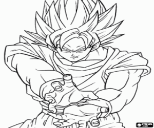 Colorear Goku lanzando poder