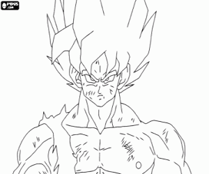 Colorear Goku listo para luchar 
