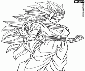 Colorear Goku transformado en Super Saiyan 3