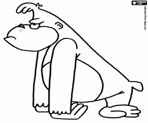 Colorear Gorila enfadado de perfil