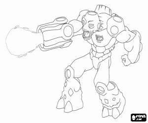 Colorear Un gormiti del volcán, Bombos