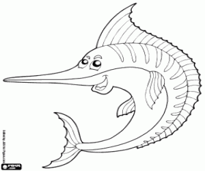 Colorear Un gran pez espada