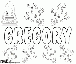 Colorear Gregory, nombre de origen latino