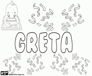 Colorear Greta, nombre en muchos idiomas