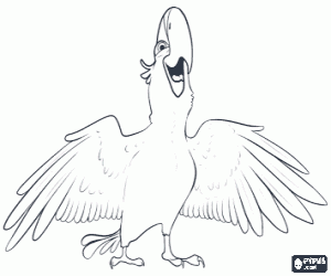 Colorear El guacamayo Blu del filme Rio
