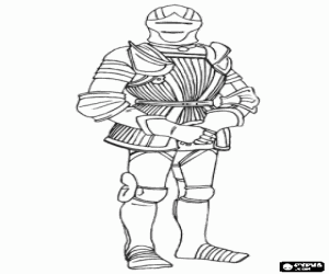 Colorear Guerrero con la armadura de combate