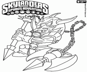 Colorear El guerrero Skylander Voodood