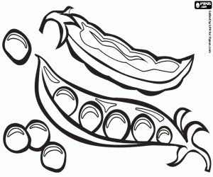 Colorear Guisantes y vainas de guisantes