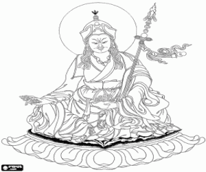 Colorear Guru Rinpoche,Buda Padmasambhava